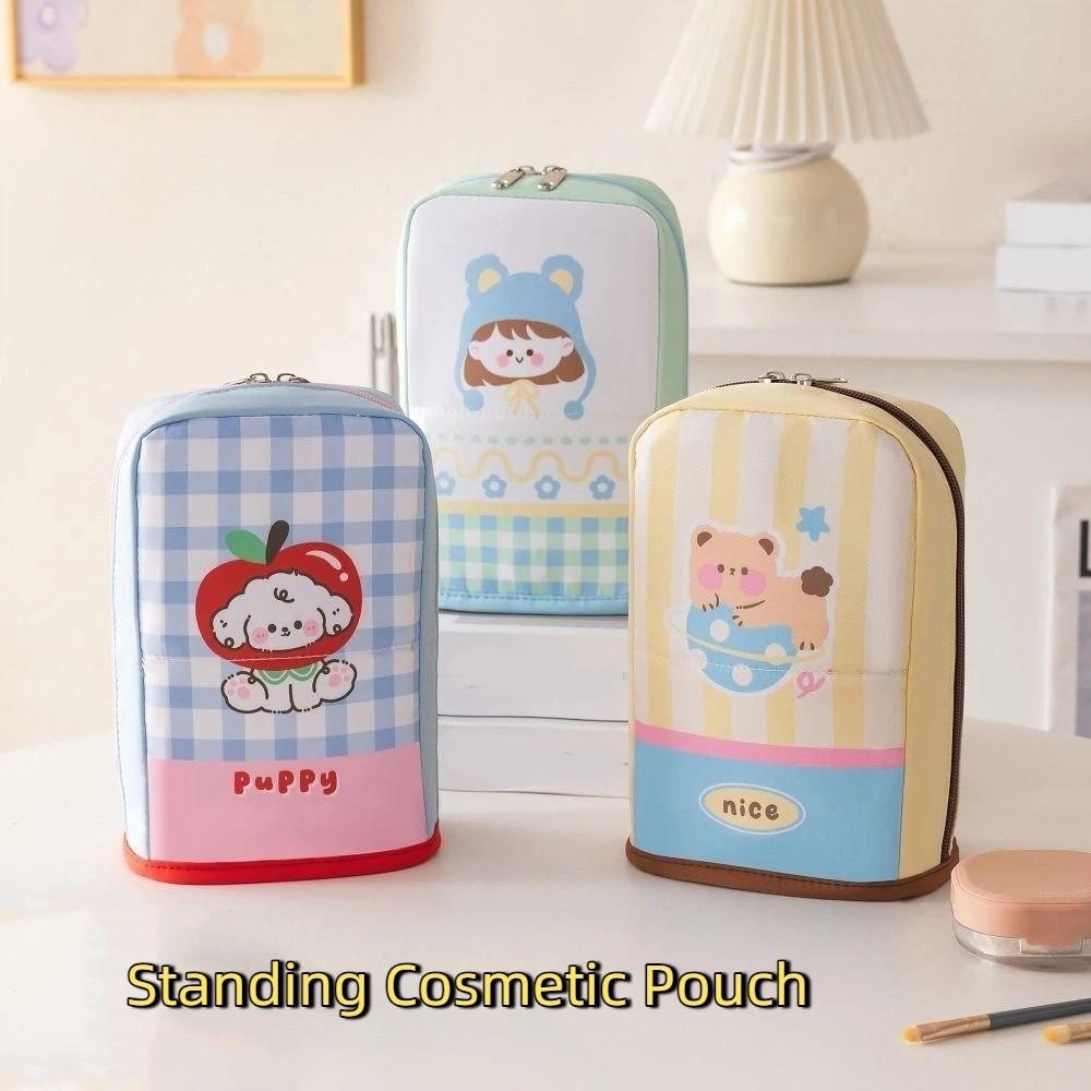 Oxford Cloth Standing Cosmetic Pouch Dust-proof Makeup Brush Holder Makeup Organizer Pen Storage