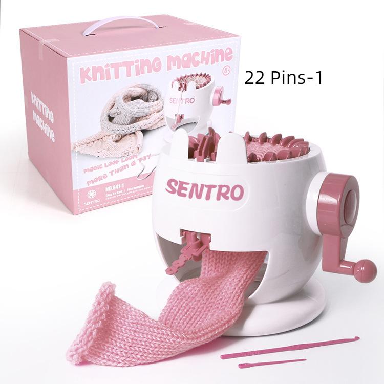 22/32/40 Needles Smart Weaving Round Loom,Knitting Board Rotating Double Knit,Loom Machine Kit for Adults/Kids DIY Knit Scarf Hat Sock