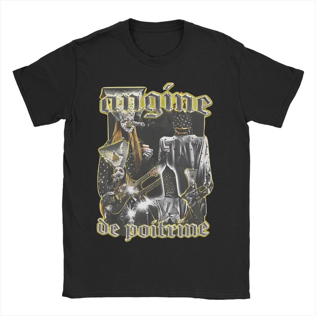 Vintage Angine De Poitrine Rock TShirt Unisex WoUnisex Crew Neck Pure Cotton T Shirts Short Sleeve Tee Shirt Summer Clothes