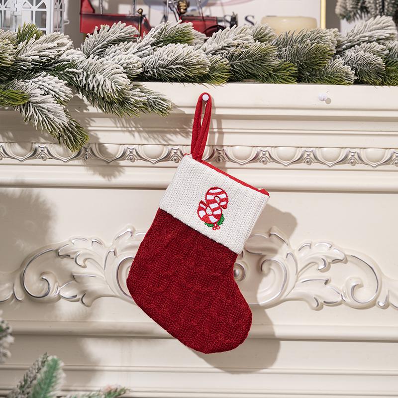 Creative Christmas Decorations Red Knitted Alphabet Embroidered Christmas Socks Color DIY Name Gift Socks