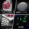 OLEVS Quartz Business Stylish Watch Waterproof Diamond Metal Band Date Luminous Present Watch for Men Red Men's Men's