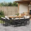 VidaXL Garden Dining Set 11 Pcs Cushions Black Braided Resin 3278162