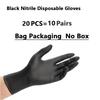 20/50/100PCS Black Nitrile Disposable Gloves Latex Free for Home Cleaning Glove Textured Mechanic Tattoo Hair Dye Beauty Work