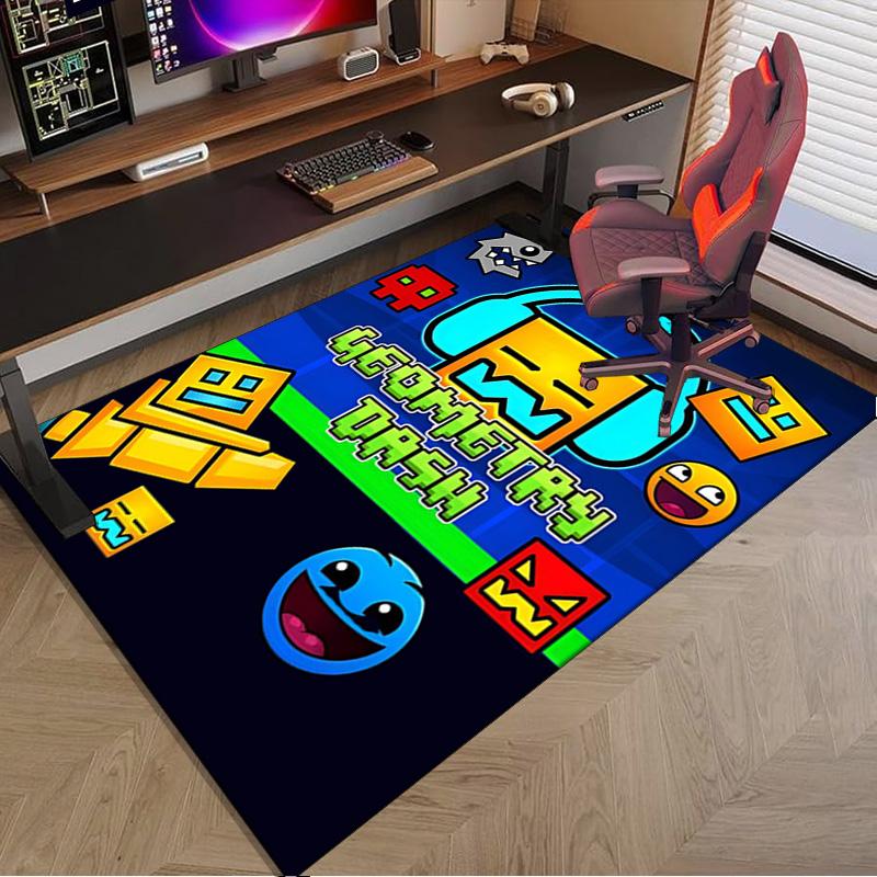 Geometry Dash: Dance To The Beat Area Rug Office rug, Chair Rug, Decor Carpet Livingroom bedroom Mat, Large Size Fan gifts Christmas gifts