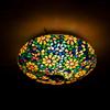 Mosaic Crafted Flowers Multi Colour Glass Ceiling Light for Home Decor