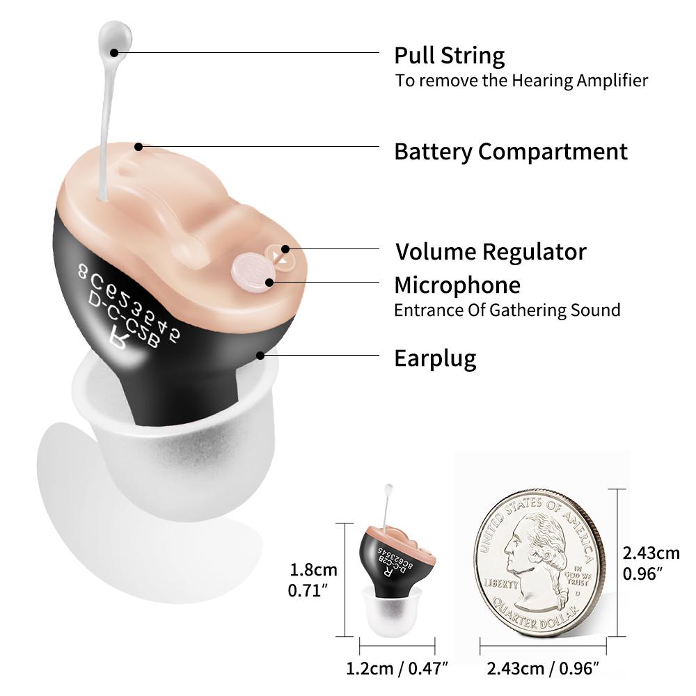 Слуховой аппарат Мини Цифровой CIC Для Глухоты Усилитель Звука Подслушивающее Устройство Беспроводные Наушники Для Старших