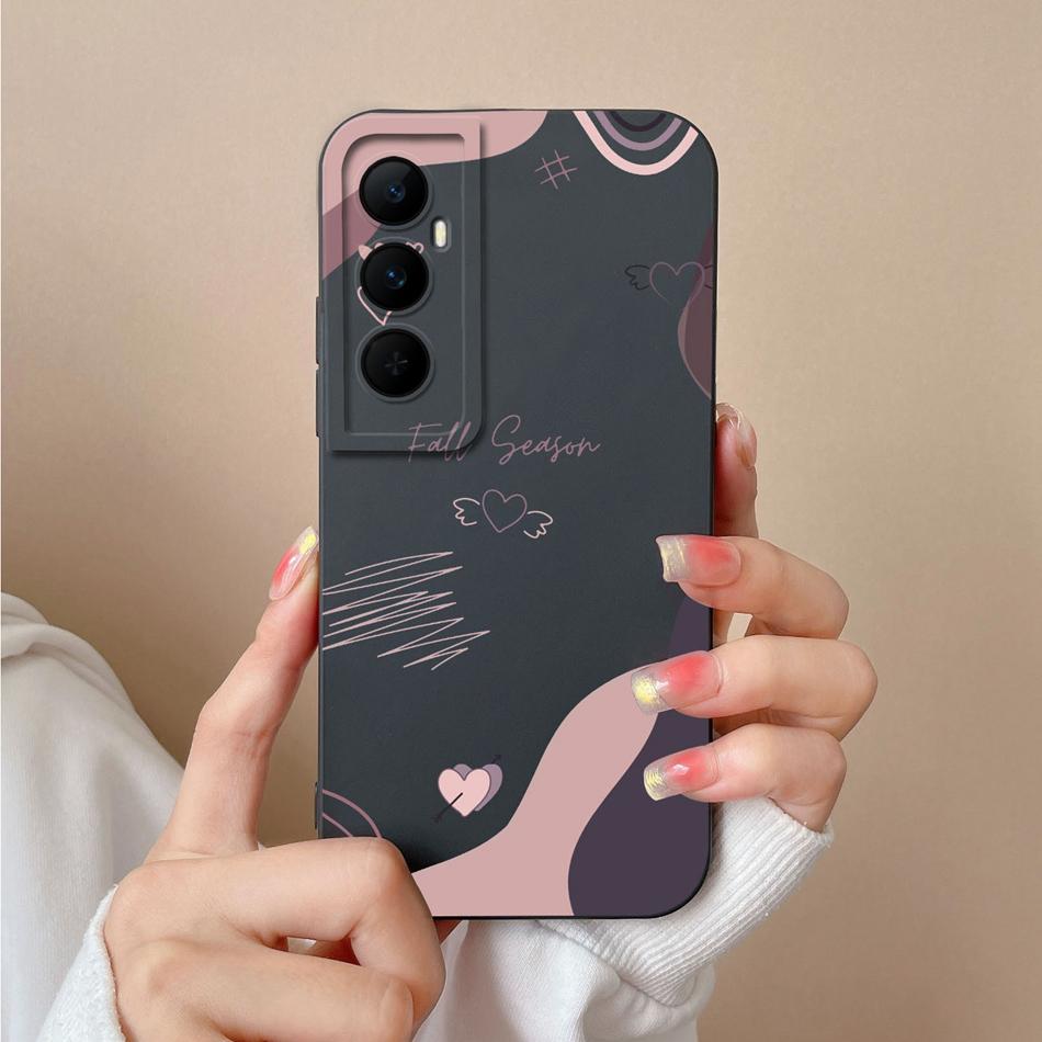 For Realme C65 4G Phone Case Butterfly Cat Ultra Thin Liquid Silicone Camera Protection Back Cover For Realme C 65 Funda Carcasa