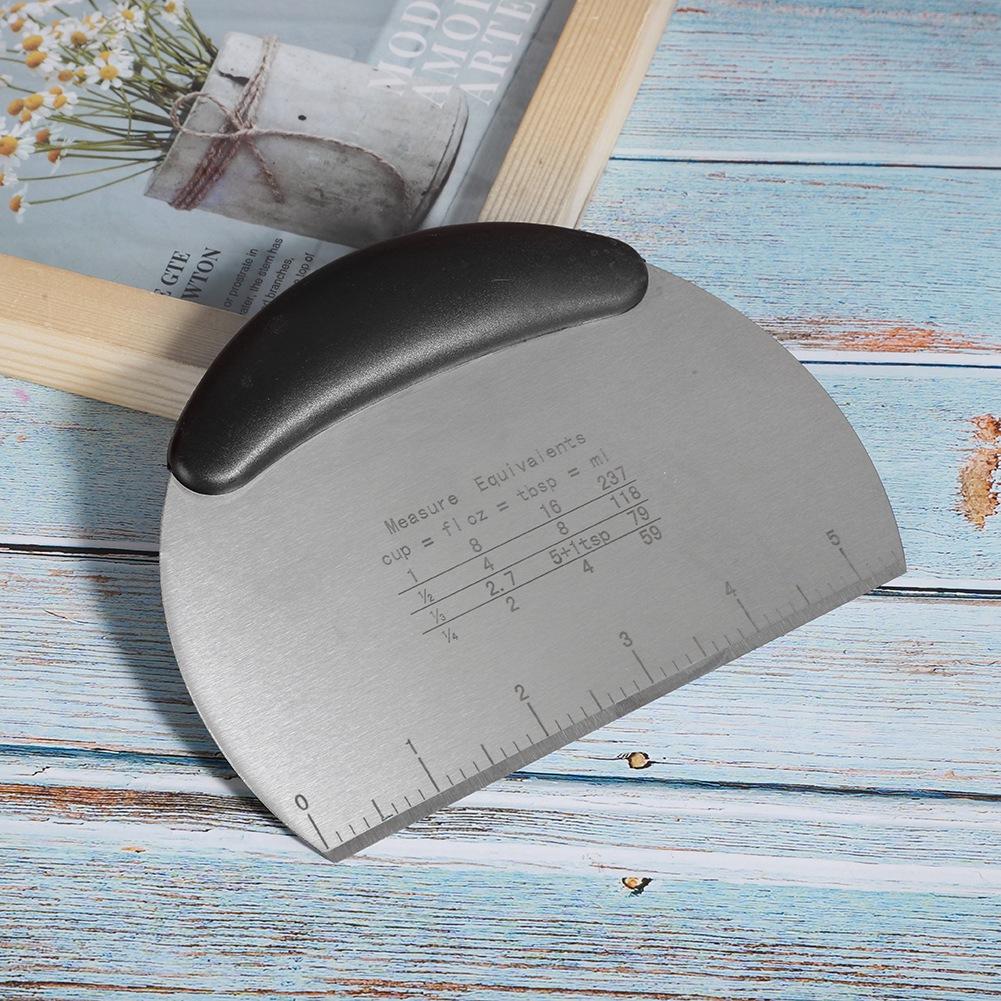 Скребок для теста, торта, масла, нож для пиццы, режущий нож с весами и инструментом для выпечки, черный