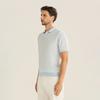 FERRAROMILANO Tone-On-Tone Collared Knit L/Blue (Am0Gtsy25241)