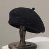 Новый берет с пайетками, ветрозащитный, элегантный, теплая шляпа, шляпа художника, осень-зима