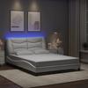 VidaXL Bed Frames with LED Lights, Upholstered Bed, Double Bed, Adult Bed for Bedroom Interior, Modern, White 3213928