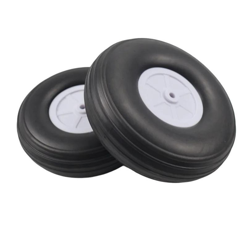 RC Model Aircraft PU Rubber Tires: 1-5 Inch Fixed-Wing Sponge Simulation Wheels