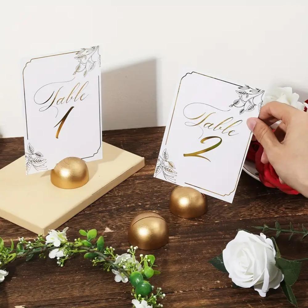 Gold Photo Card Postcard Display Stand Wooden Name Cards Holders Home Decoration
