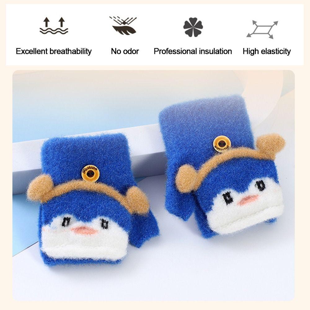 Thick Kids Gloves Knitted Mitten Cartoon Winter Warm Winter
