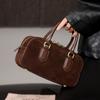Универсальная и простая женская сумка через плечо из натуральной кожи в стиле боулинг, ретро-сумка
