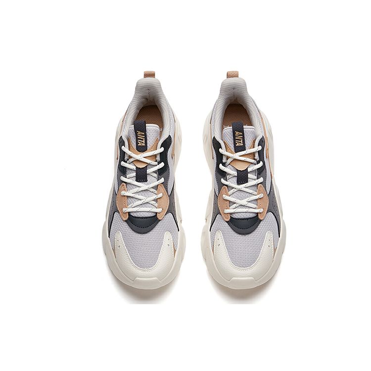 Anta Удобная повседневная спортивная обувь, легкие низкие кроссовки для повседневной носки, мужские кроссовки серо-коричневого цвета 912138826-3