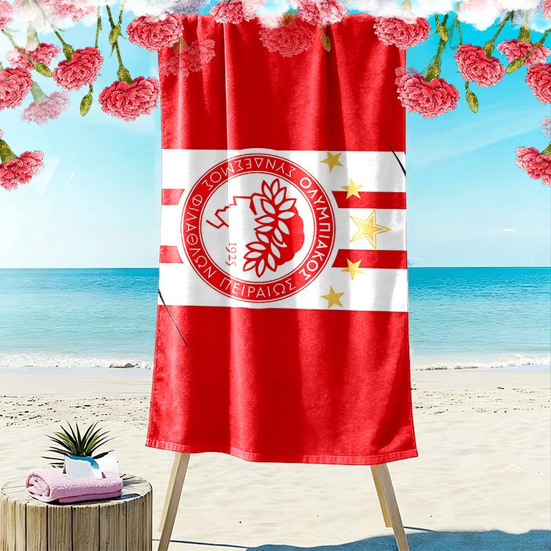 Olympiacos F.C.2 Print Beach Towel, Large Soft Quick Dry Towel for Beach Camping Swimming