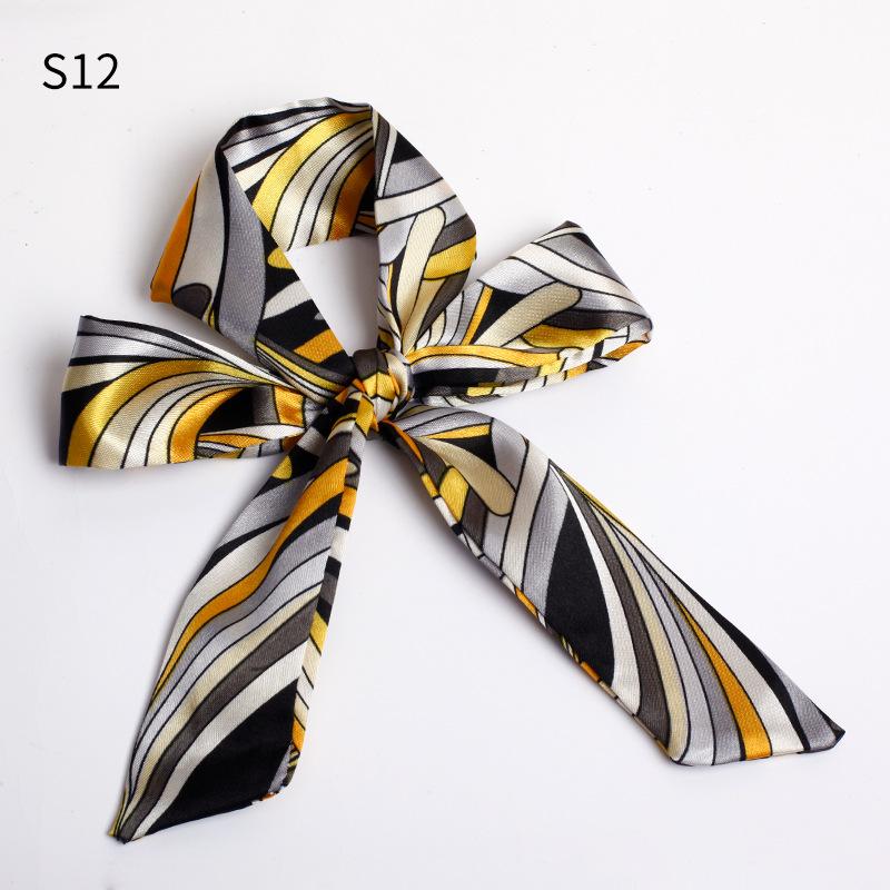 Good Ties Ribbon Small Scarves Silk Spring and Summer Long Scarves Girls Thin Narrow 4cm*85cm Hair Band Bundled