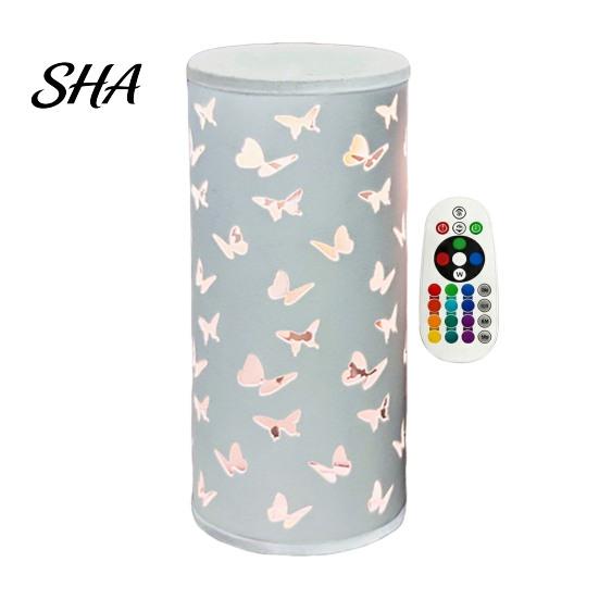 Decorative Table Lamp USB Butterfly Projector Lamp, RGB 16 Colors with Remote Control Control, Hollow-out LED Night Light for Bedroom Living Room