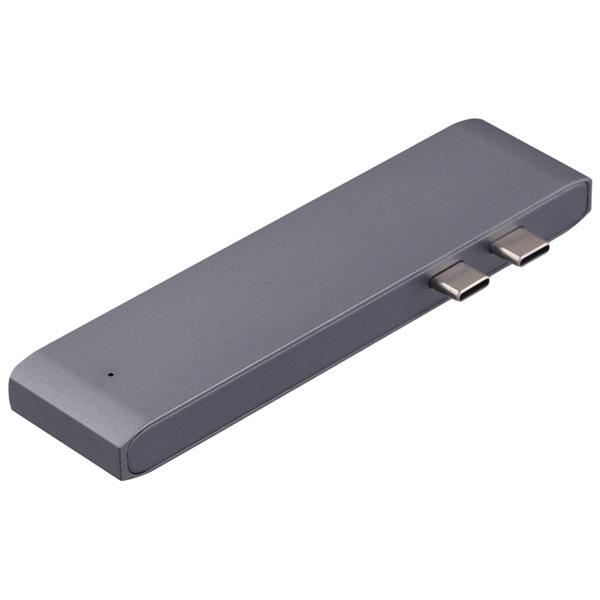 1-Piece Aluminum Alloy Type-C Expansion Dock, 7-in-1 Hub, Gray, Compatible with MacBook