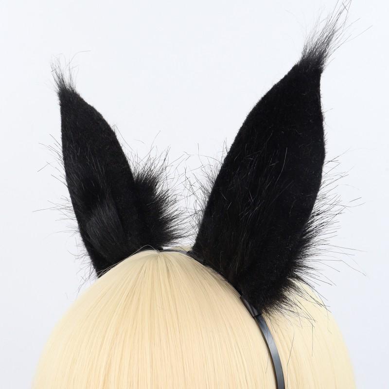Handmade Plush Rabbit Ear Headband Cosplay Anime Party Costume Accessory Unisex Soft Furry Hairband