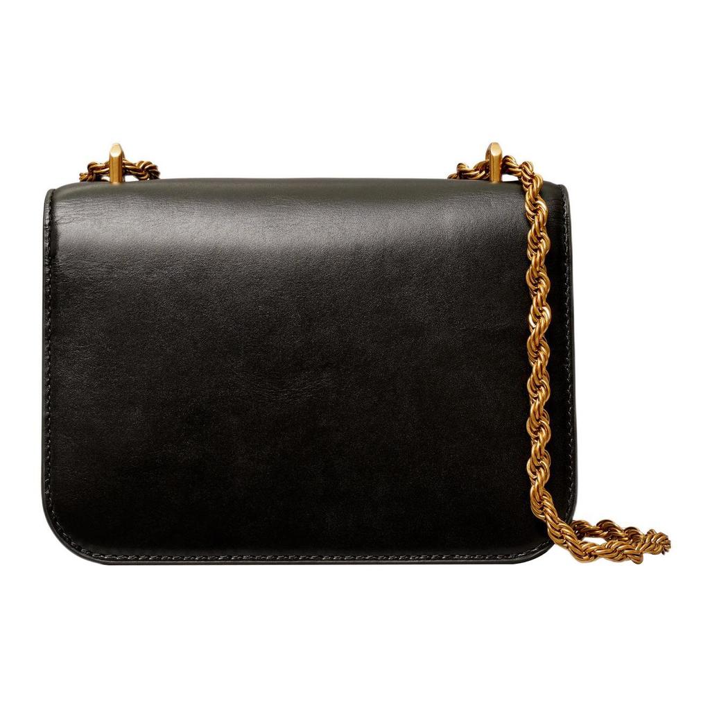Tory Burch Eleanor 19 Magnetic Flap Closure Leather And Suede Trim Handheld Crossbody Shoulder Bag Women bags Black 143403-001