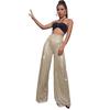 Women's New High Grade Solid Color Pendant Sequin Casual Wide Leg Pants