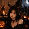 Cosplay Demon Horns Headwear Gothic Cow Horn Hair Hoop Halloween Devil Headband  Photo Props