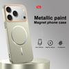 Матовая металлическая краска Беспроводная зарядка Магнитный Для Magsafe Чехол Для iPhone 17 16 15 14 13 12 Pro Max Air Ударопрочный Жесткий Чехол