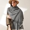 Scarf Women's Winter Fresh and Sweet Imitation Cashmere Scarf Shawl New Light Color Striped Plaid Tassel Scarf