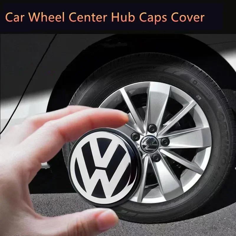 New New 4PCS 65mm Car Wheel Badge Emblem Sticker 60mm hub cover For Volkswagen VW Jetta R Rline Touran POLO Golf MK4 MK5 MK