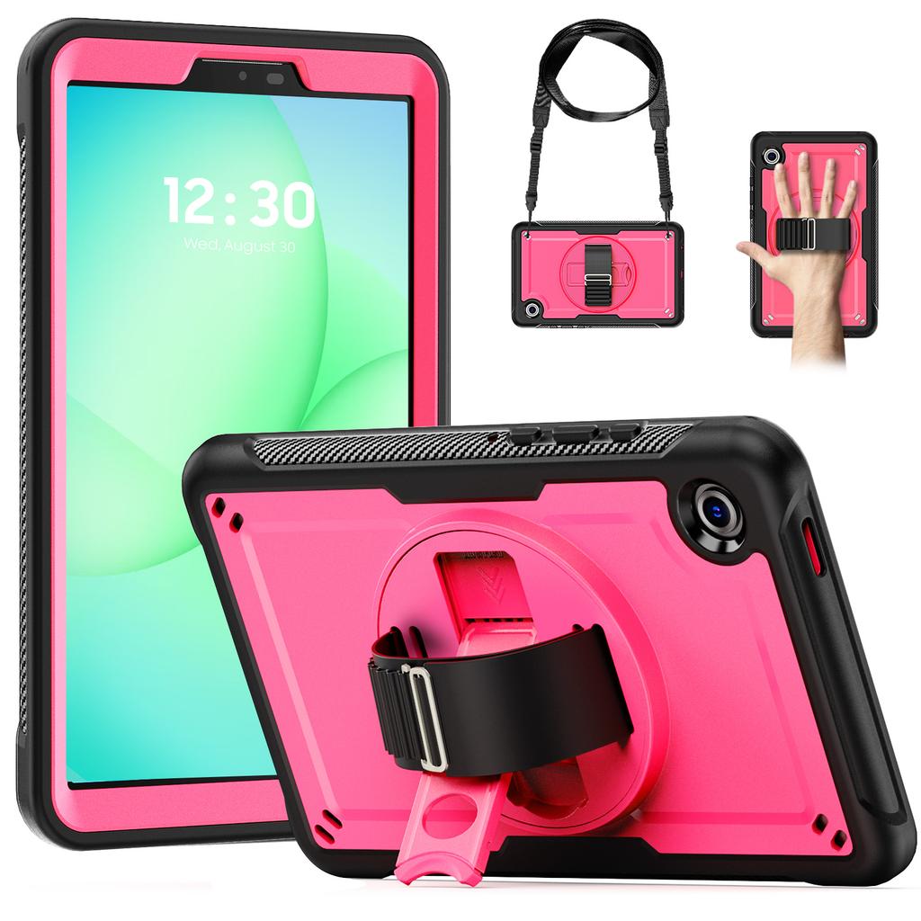 Универсальный гибридный чехол-подставка для Samsung Tab A11 A9 2025 2023 8,7 дюйма SM-X133 X135 X110 X115 X117 Поворотная крышка Ремень для ношения на плече