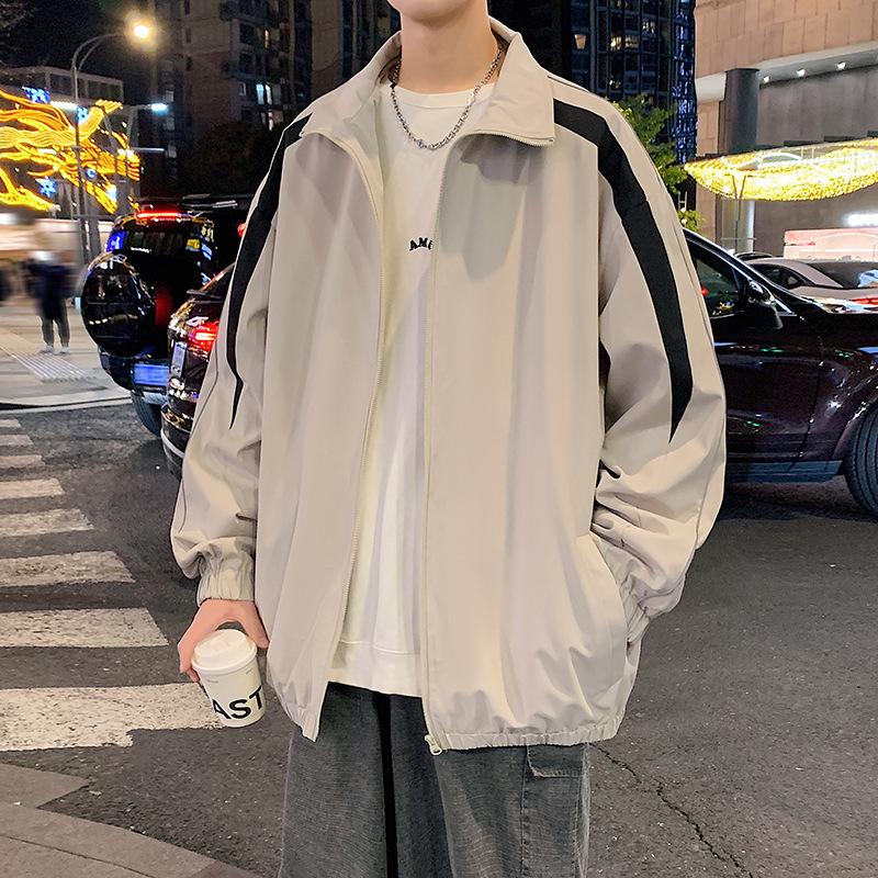 Мужская куртка-коуч со стойкой: Модная молодежная повседневная спортивная куртка весна/осень 2025