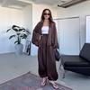 2025 Summer Women's Satin Long-Sleeve Jacket & Loose Pants Two-Piece Set - Commute Fashion