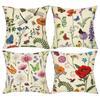 Colorful Flowers & Butterflies PillowcaseSuitable for Sofa Car Bedroom Decorative Cushion Cover Pillow Cover