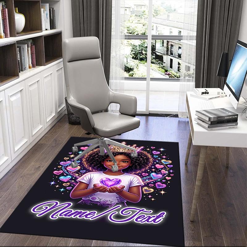 1PC Custom Name Princess Heart Dreams Theme Floor Mat Ideal for Living Room, Game Rooms, Office, Bedroom,Floor Mat Playful Design
