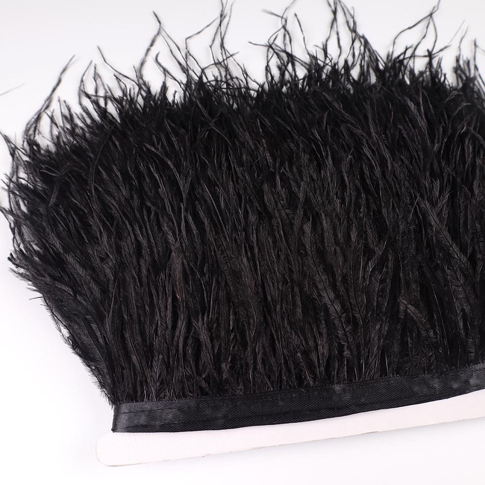 Отделка из перьев страуса 13-18 см, перья на кромке ленты, для DIY, свадебного шитья, украшения платья, поделок, аксессуаров