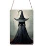 2D Flat, 1pc Gothic Witch Back View Aluminum Sign - Spooky Halloween Wall Decor, Spooky Fun Decor, Halloween Artwork Wall Decor, Modern Wall Art, for