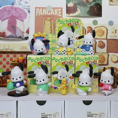 Sanrio Pochacco Пойдем в школу Мультфильм Аниме Фигурка Кукла Модель Украсить Экшн-фигурки Хобби Детские Игрушки Рождественский подарок