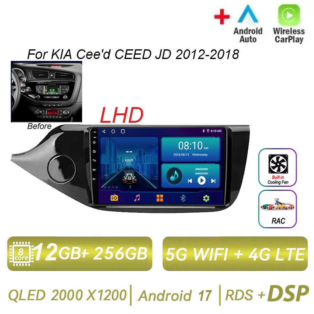 Lecteur vidéo multimédia Android 17 DSP pour voiture, pour KIA Cee'd CEED JD 2012 – 2018, Navigation GPS 2 din RDS Carplay 4G WIFI