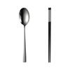 304 Stainless Steel Public Spoon Public Chopsticks Extended Chopsticks Spoon Titanium Plated Hotel Dining Spoon Household Company Gifts