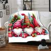 1Pc Christmas Gnome Celebration Blanket Soft Throw Blanket For Home Bedroom Bed Sofa Travel Office Solid Christmas Blanket