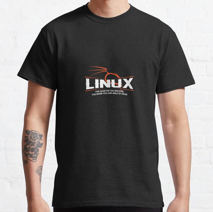 Kali Linux Operating System Hacking And Security T Shirt 100% Cotton T-Shirt Backtrack Ubuntu Mint Tees Clothes Plus Size