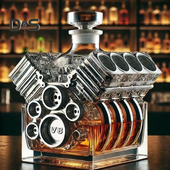 Бутылка виски с двигателями V8 Креативное украшение для винного графина Персонализированная бутылка виски Украшение для домашнего бара