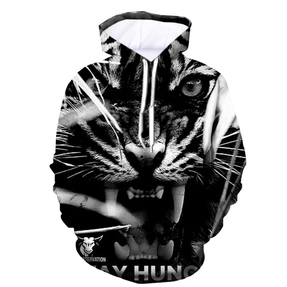 Весенне-осенняя модная мужская толстовка с 3D принтом льва, уличная одежда, одежда для пар, пуловеры с длинными рукавами для бега, повседневный спортивный костюм