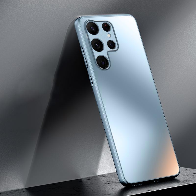 Роскошный силиконовый матовый стеклянный чехол AG для Samsung Galaxy S24 S23 S22 Ultra S24 Plus, матовый защитный чехол для объектива камеры