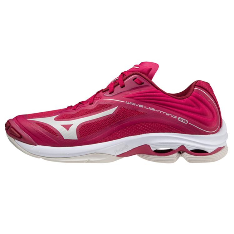 Mizuno Wave Lightning Z6 Нескользящие Устойчивые к истиранию Низкие Волейбольные кроссовки Унисекс Розово-красный V1GC200064