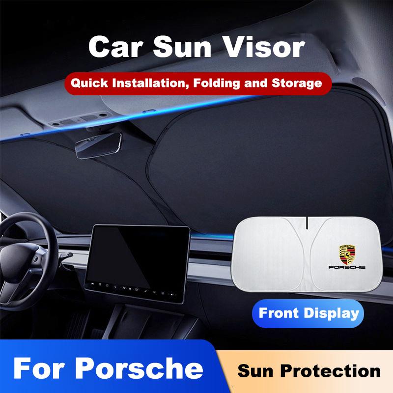 Складной солнцезащитный чехол на лобовое стекло автомобиля, защита от солнца для окон Porsche Panamera Cayenne Taycan 911 718 Macan Carrera