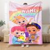 Custom Name Baby Shark Family Adventure Party Blanket For Couch Bed Plush Cozy Fuzzy Blanket Super Soft Warm Blankets For Fall And Winter 0916306