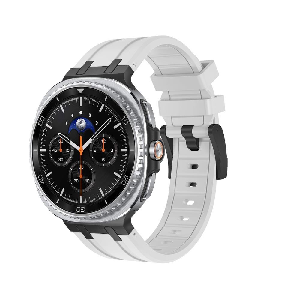 Роскошный резиновый ремешок для Samsung Galaxy Watch 8 Classic 46 мм Силиконовый мужской браслет Для samsung watch 8 40 мм 44 мм Ремешок с изогнутым концом